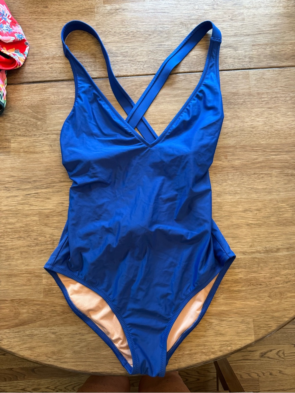 Womens Royal Blue One-Piece Swimsuit with Crisscross Back